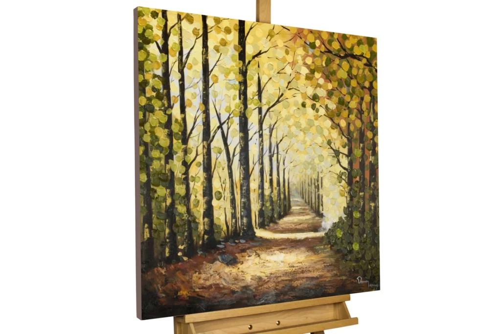 peinture acrylique sentiers de la forêt