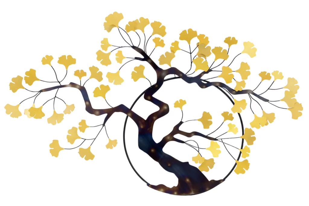 métal mur sculpture ginkgotraum