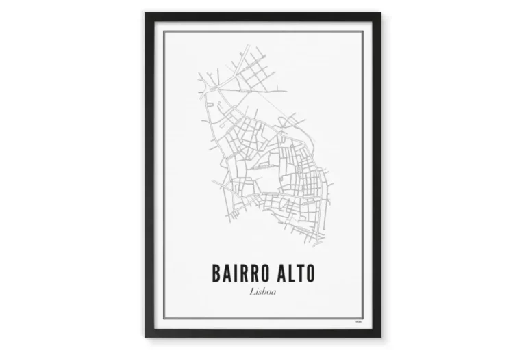 map-poster-framed-deep-in-bairro-alto-lisbon