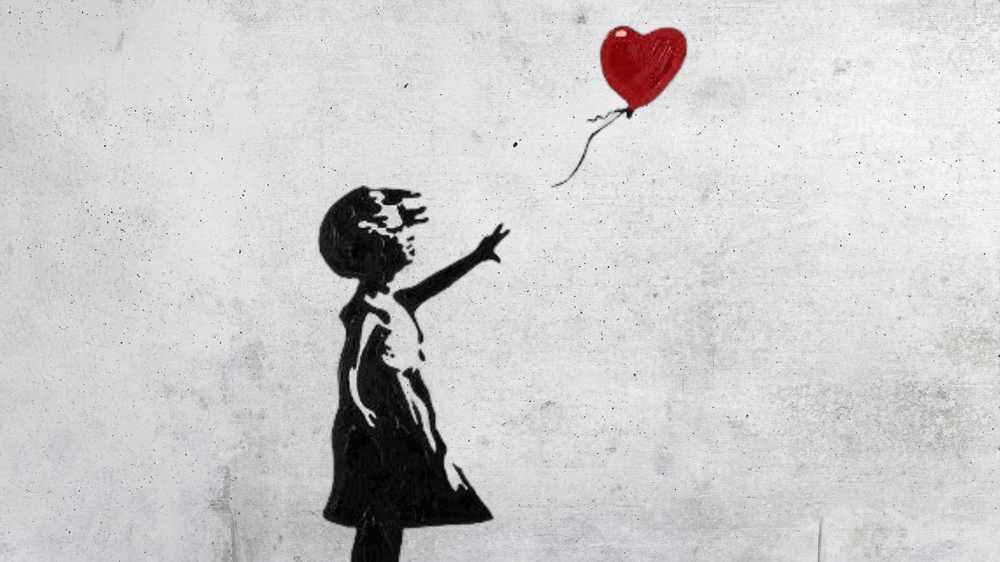 Graffiti de Banksy : une fille avec un ballon