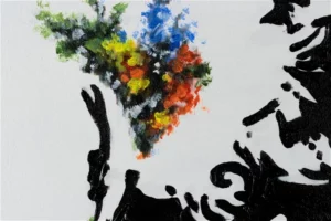 Tableau peint à la main 'Banksy's Flower Attack'