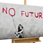 Hand-painted painting 'Banksy's No Future'