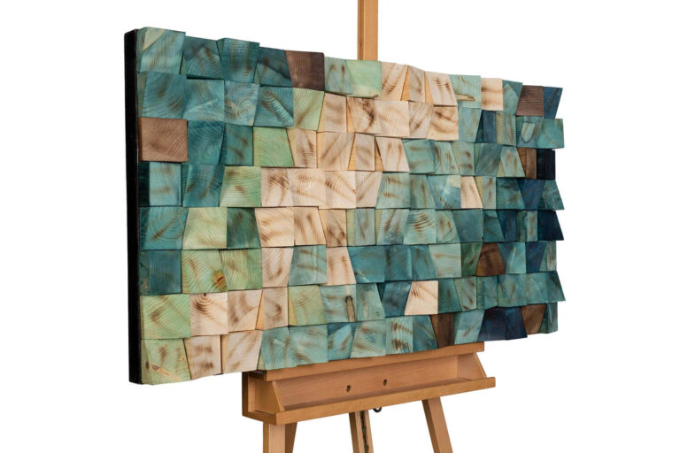 Tableau en bois 'Oceanic Colours'