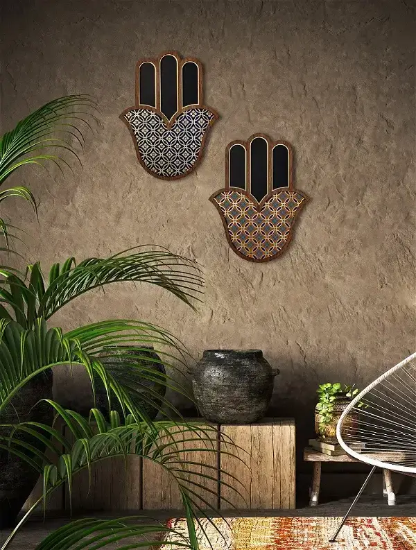 Wooden decorative mask 'Grand Hamsa #2'