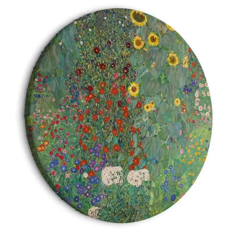 Tableau rond 'Klimt's Sunflowers'