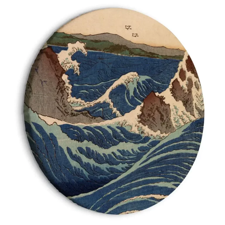 Tableau rond 'Hiroshige's Wave'