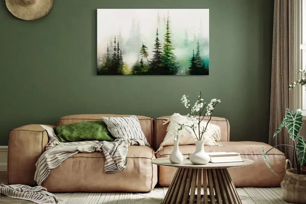 Peinture acrylique 'Misty Landscape'