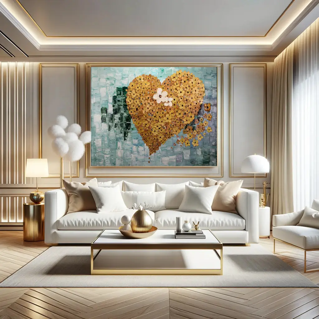 xxl oil painting floating heart