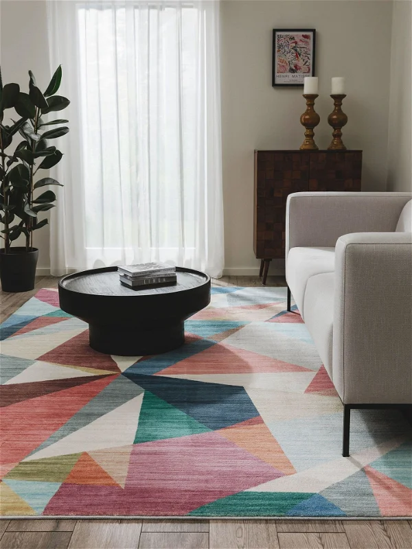 Tapis design 'Mara Multicolor Pink'