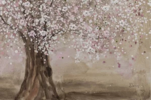 tableau acrylique rêve de printemps pink