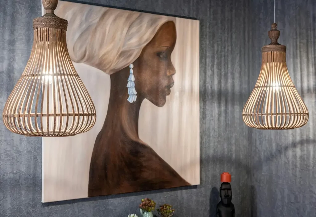 toile art dans la chambre