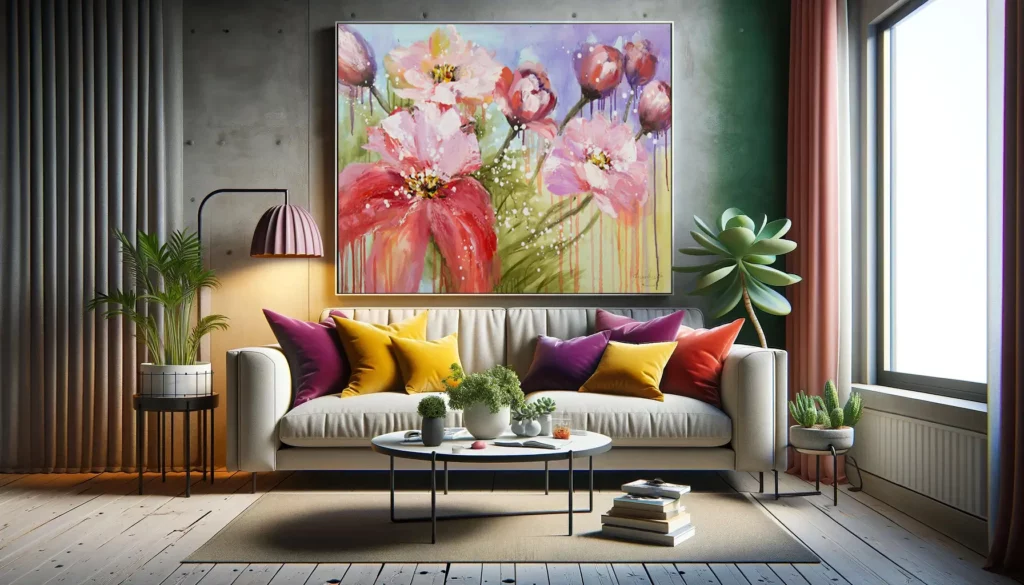 inspiration florale couleurs printanières dans le salon