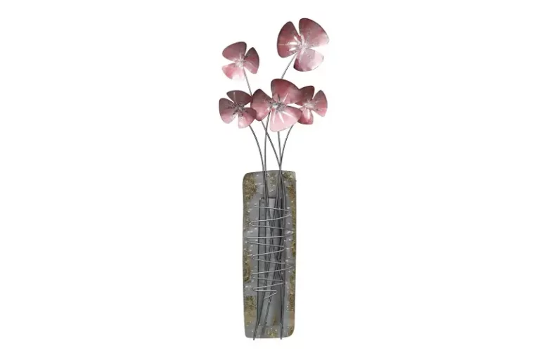 Sculpture murale en métal 'Greeting of Flowers'
