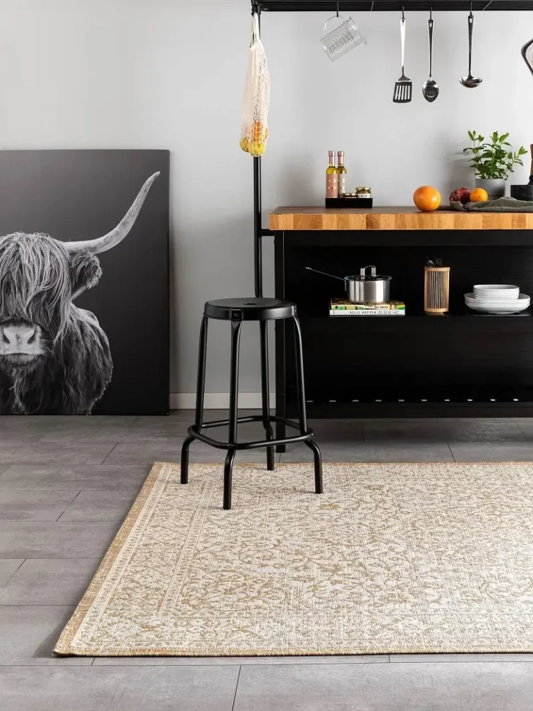 Tapis d'intérieur/extérieur en polypropylène cleo beige | 80x150 cm