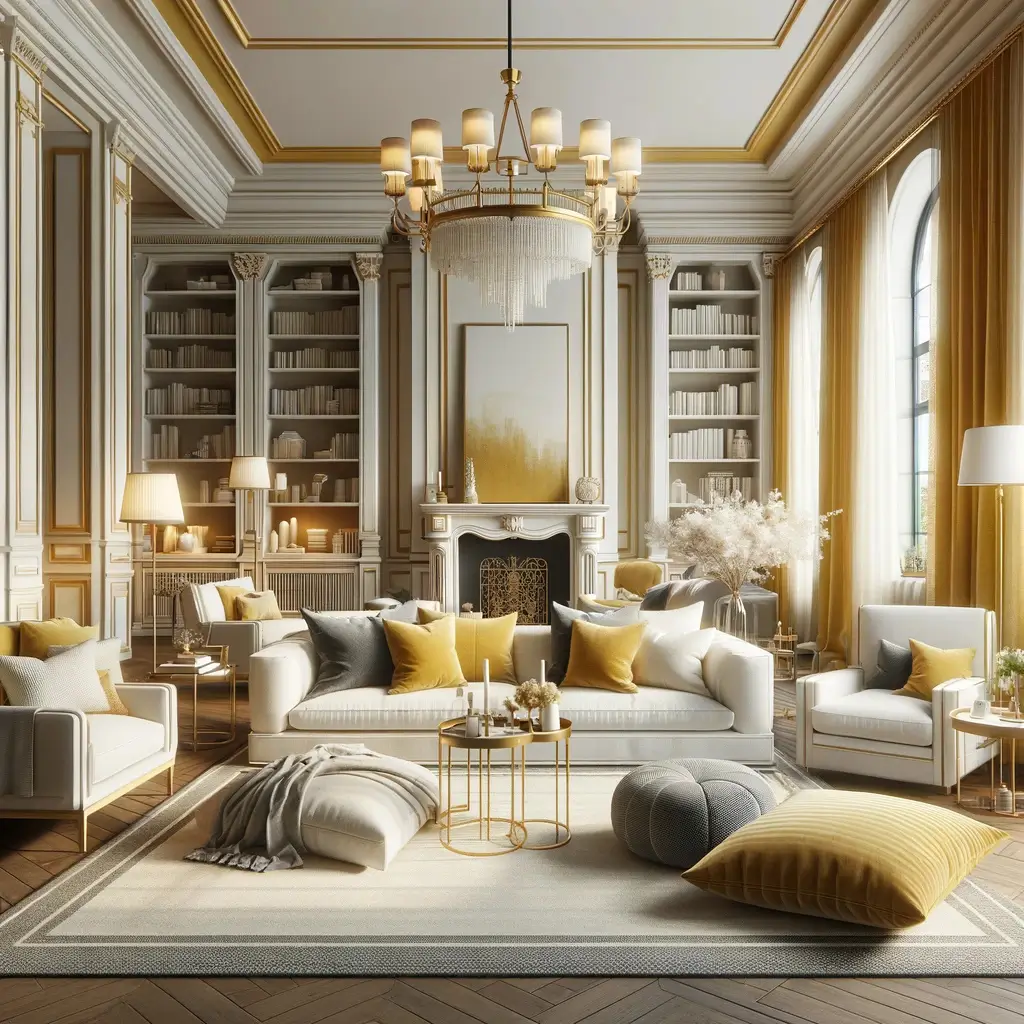 salon avec lustre