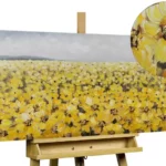 peinture acrylique fleur mer en jaune