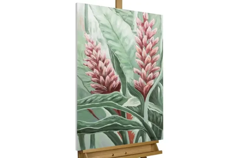 Peinture à la main de style moderne et contemporain 'Jungle Blossom' 60x90cm