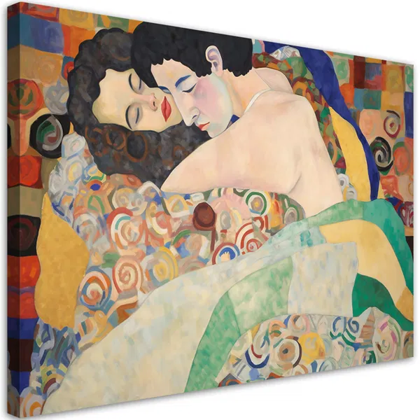 Cache-Plaques De Cuisson En Verre - Lot De 2 - Motif « Le Baiser » De Klimt - 60x52 Cm - Protection Et Décoration