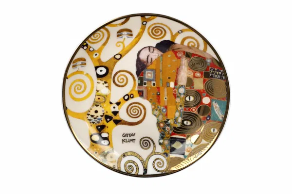 Porcelain wall art 'Embrace of Eternity' by Gustav Klimt