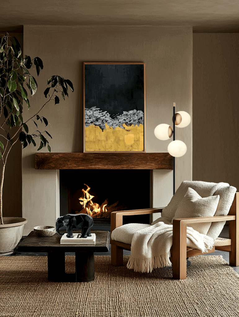 Framed acrylic painting 'Nightly Thunderstorm'1