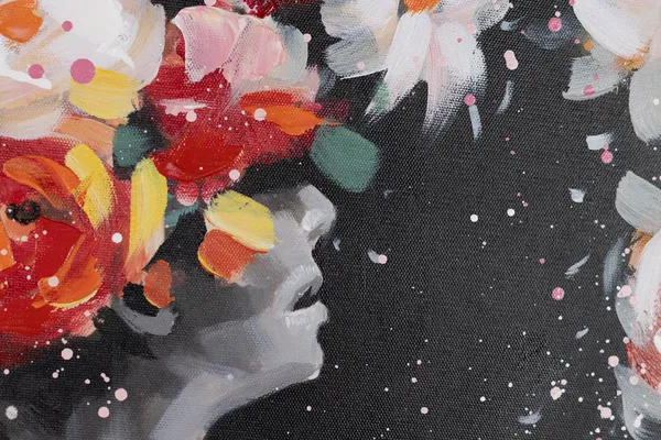 Handpainted Painting 'Tender Flower'1