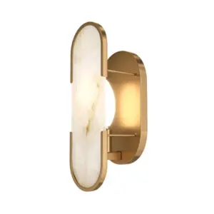 Oval wall lamp in gold and white – elegant indoor lighting