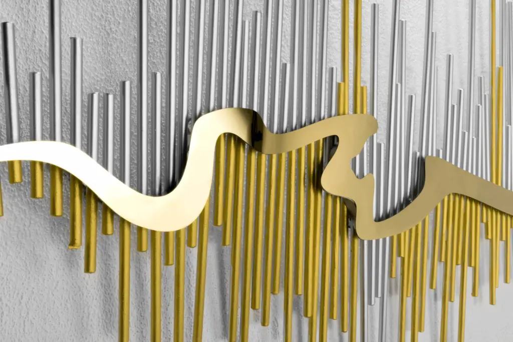 Detailed close up image of wall sculpture