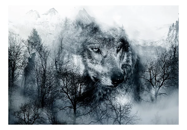 Fond d'écran Prédateur de montagne (noir et blanc)